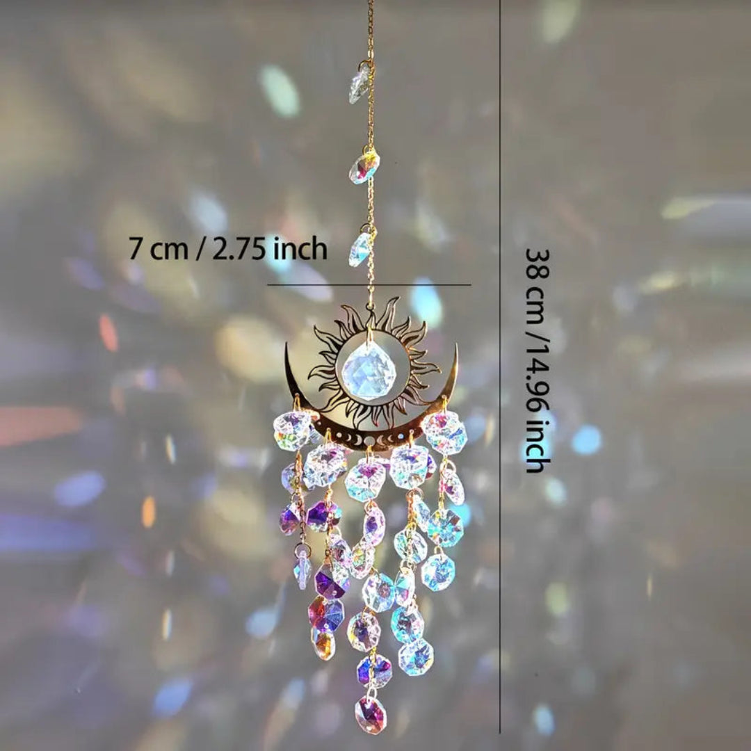 "Beautiful Devil's Eye Crystal Suncatcher for Windows – Adds Colorful Light Effects"